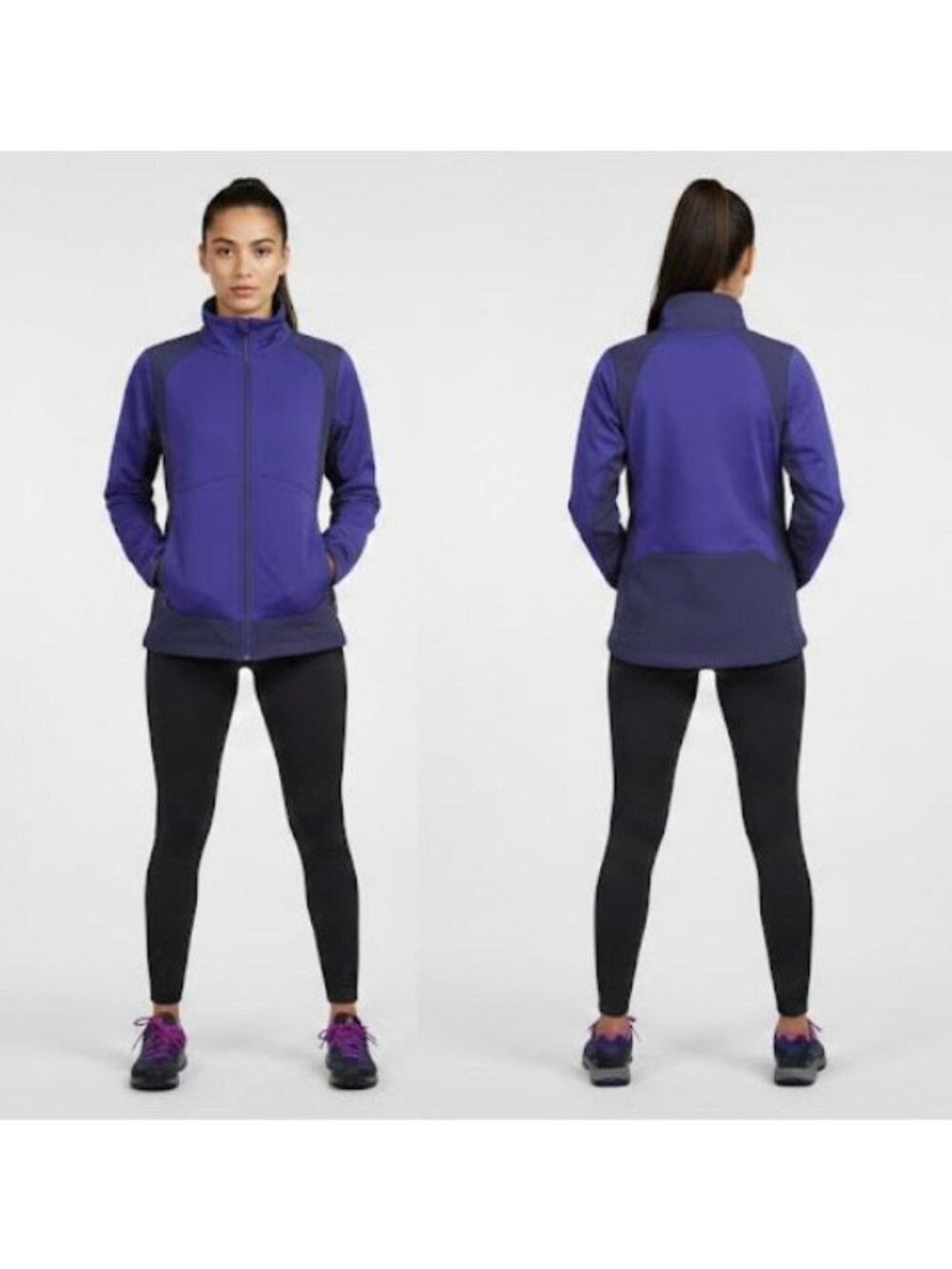 ⭐Women's Rain Jacket Top Sz S REI Co-op Purple Zip Up Front Coat Hooded Pockets⭐